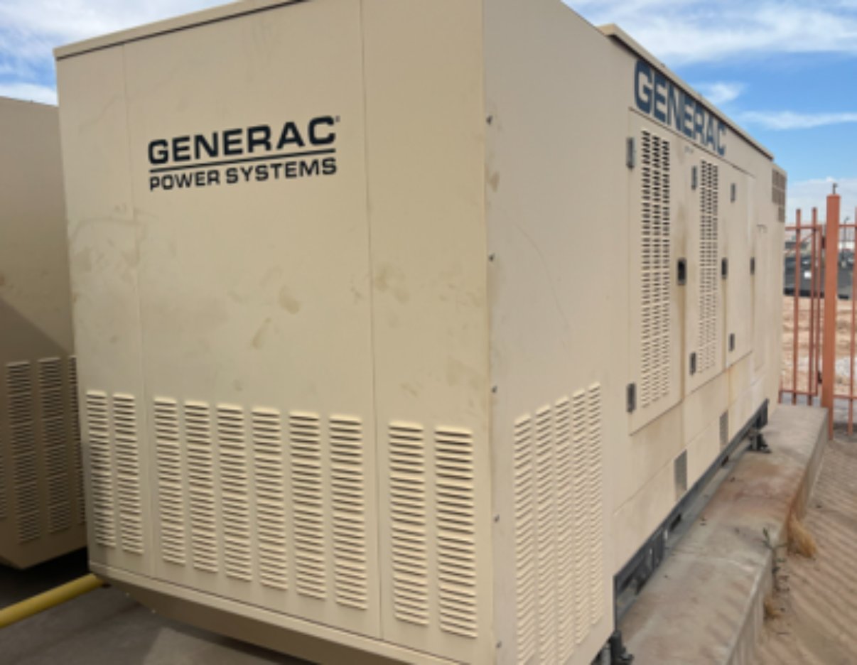 Generac natural gas standby generator at remote desert facility